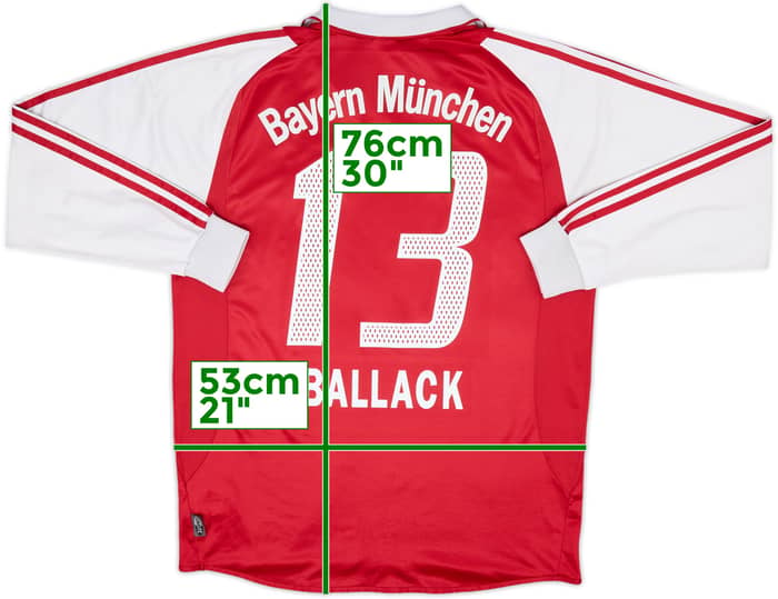 2004-05 Bayern Munich Home L/S Shirt Ballack #13 - 6/10 - (M)