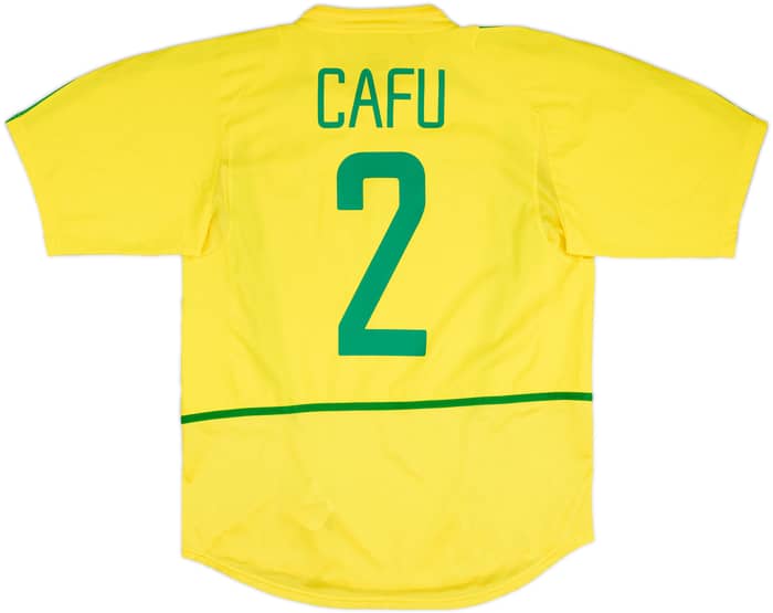 2002-04 Brazil Home Shirt Cafu #2 - 8/10 - (M)