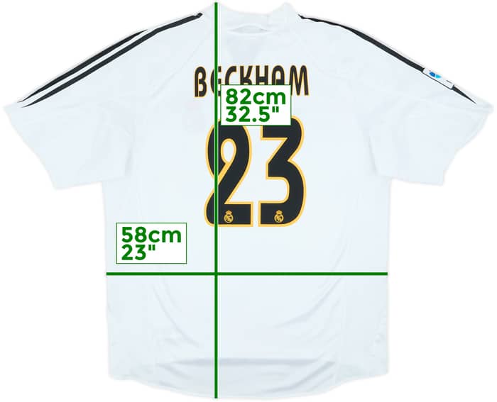 2004-05 Real Madrid Home Shirt Beckham #23 - 8/10 - (XL)