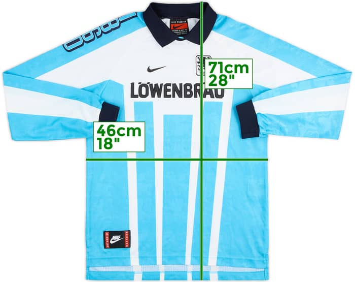 1996-97 1860 Munich Home L/S Shirt - 7/10 - (15-16 Years)