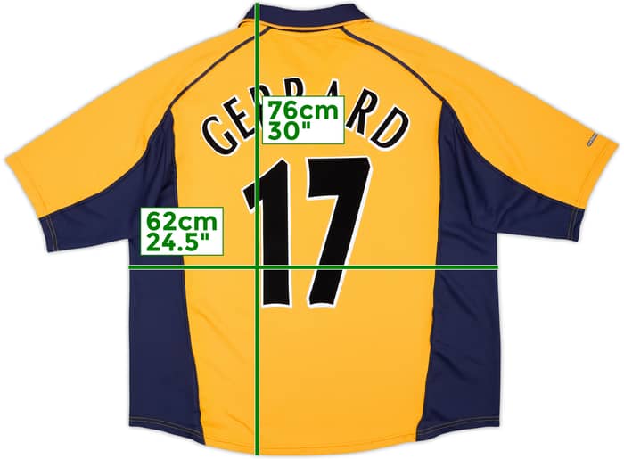 Camiseta de visitante del Liverpool 2000-02 Gerrard #17 - 6/10 - (XL)