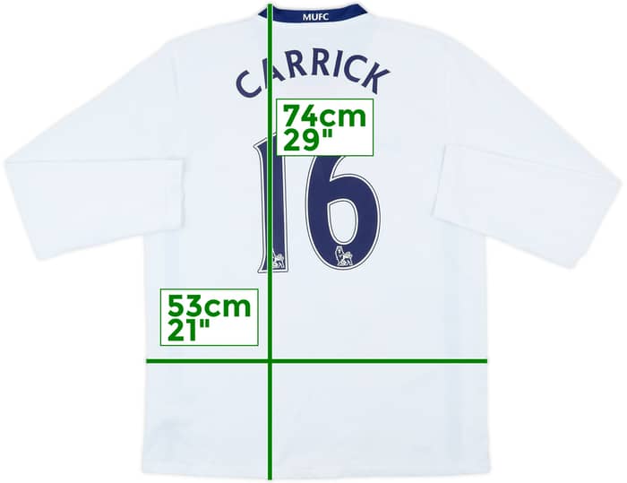 Camiseta de visitante L/S del Manchester United 2008-10 Carrick #16 - 6/10 - (M)