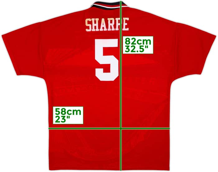 1994-96 Manchester United Home Shirt Sharpe #5 - 5/10 - (XL)