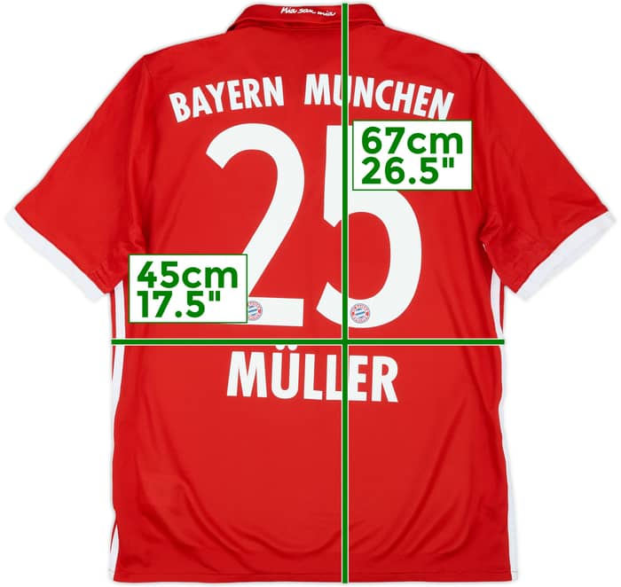 2016-17 Bayern Munich Home Shirt Muller #25 - 9/10 - (15-16 Years)