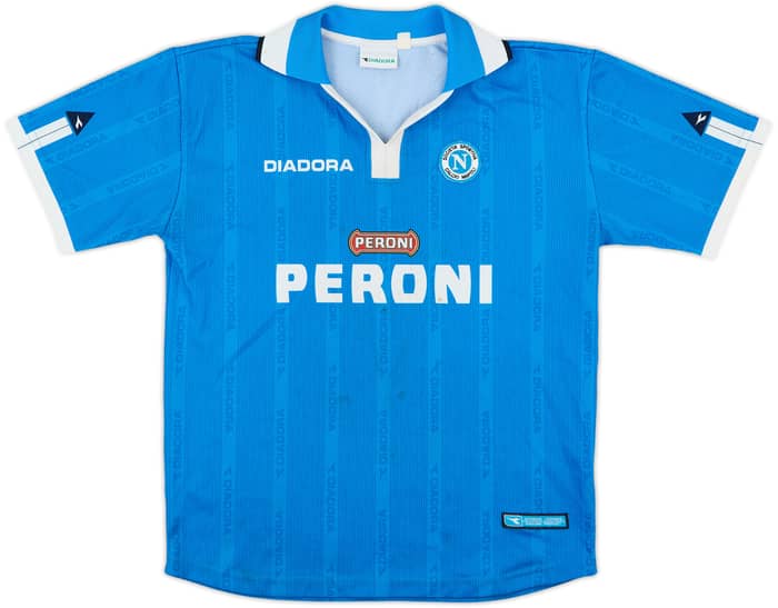 2001-02 Napoli Basic Home Shirt - 6/10 - (13-14 Years)