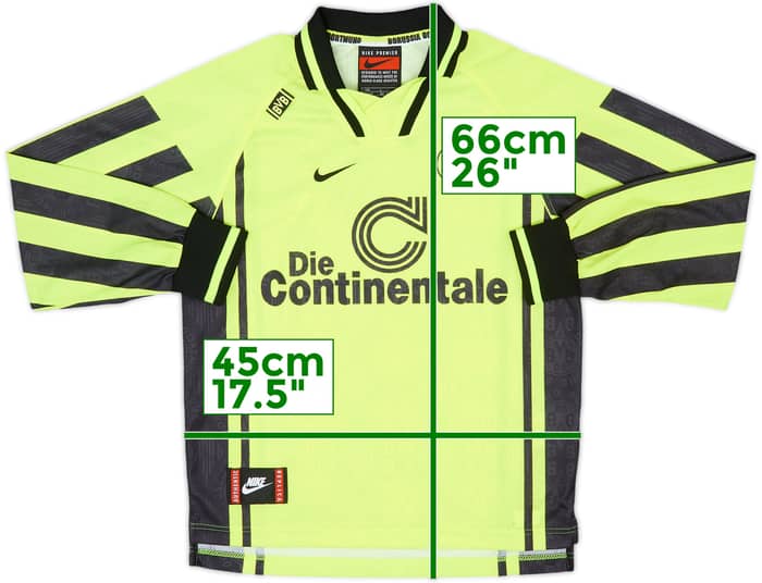 1996-97 Borussia Dortmund Home L/S Shirt - 8/10 - (13-14 Years)