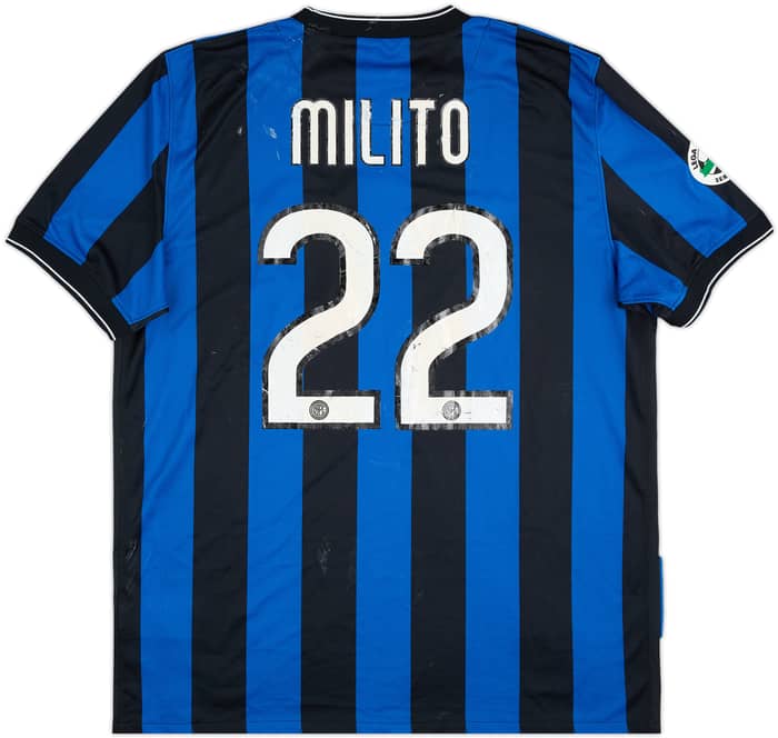 2009-10 Inter Milan Home Shirt Milito #22 - 4/10 - (XL)