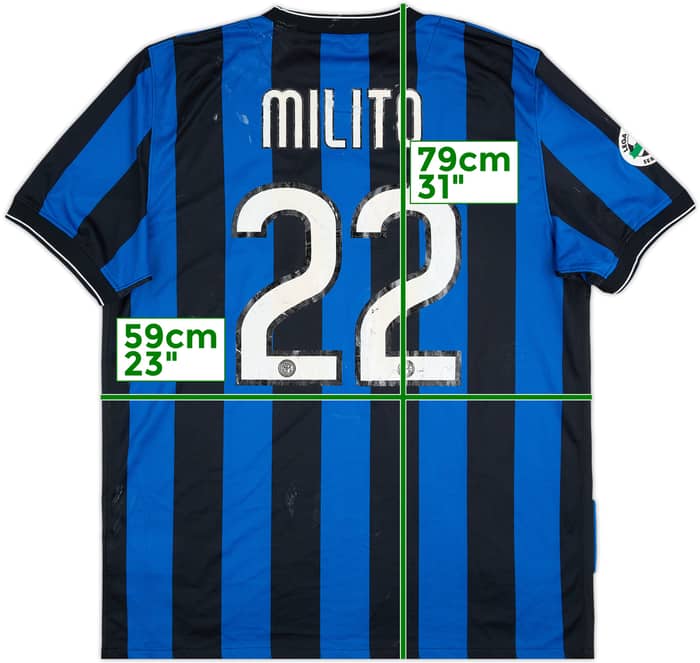 2009-10 Inter Milan Home Shirt Milito #22 - 4/10 - (XL)