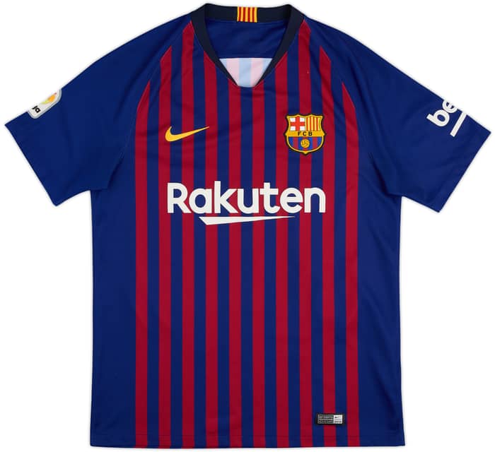 2018-19 Barcelona Home Shirt Pique #3 - 5/10 - (M)