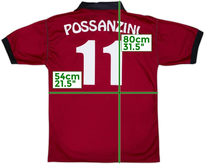 1998-99 Reggina Camiseta de Local Possanzini #11 - 9/10 - (XL)