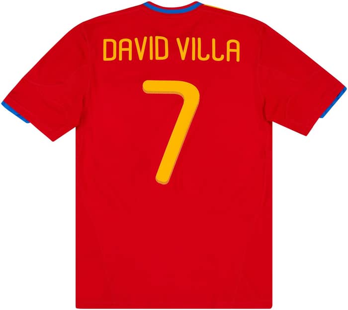 2009-10 Spain Home Shirt David Villa #7 - 8/10 - (S)
