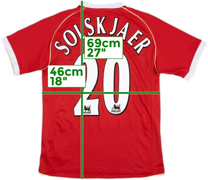 2006-07 Manchester United Home Shirt Solskjaer #20 - 8/10 - (S)