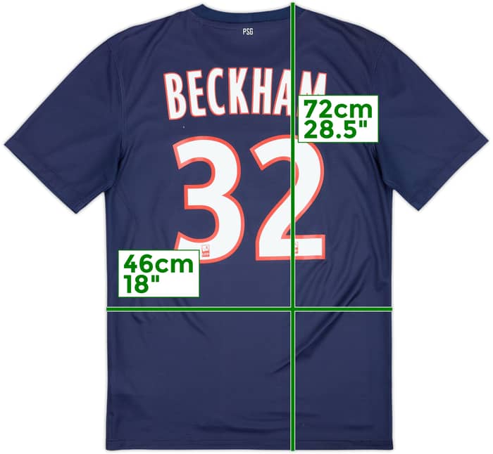 2012-13 Paris Saint-Germain Home Shirt Beckham #32 - 7/10 - (S)