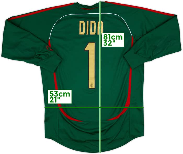 2006-07 AC Milan GK Shirt Dida #1 - 8/10 - (M)