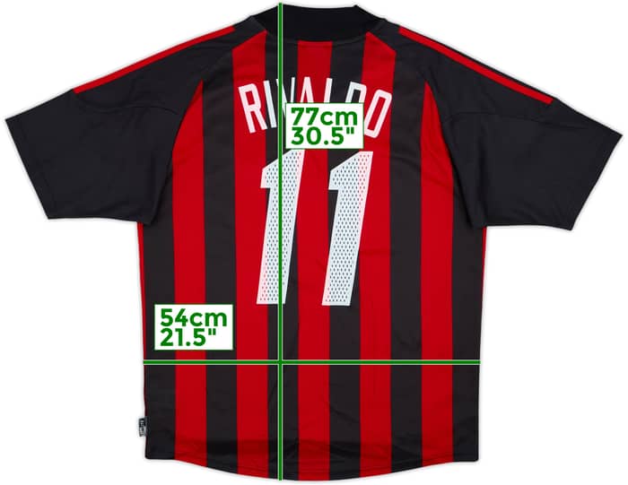 2002-03 AC Milan Home Shirt Rivaldo #11 - 8/10 - (M)