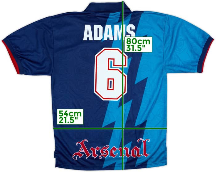1995-96 Arsenal Away Shirt Adams #6 - 8/10 - (L)