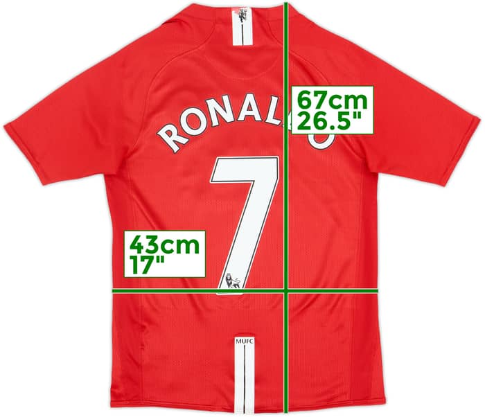 2007-09 Manchester United Home Shirt Ronaldo #7 - 6/10 - (XL.Boys)