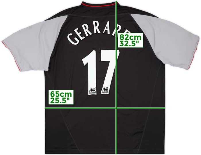 2002-04 Liverpool Away Shirt Gerrard #17 - 9/10 - (XXL)