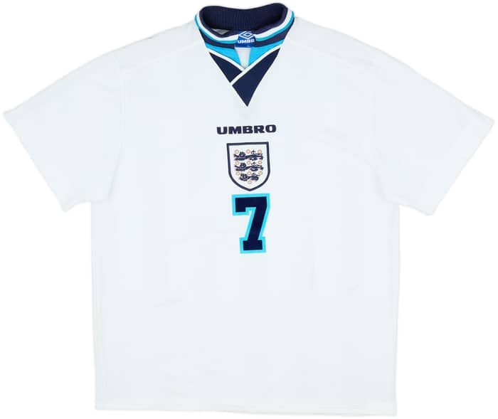 1995-97 England Home Shirt Beckham #7 - 8/10 - (XL)