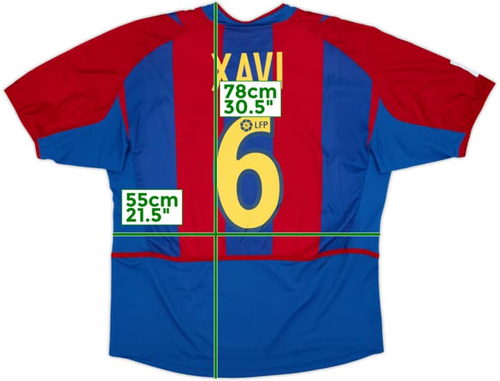 2002-03 Barcelona Home Shirt Xavi #6 - 9/10 - (L)