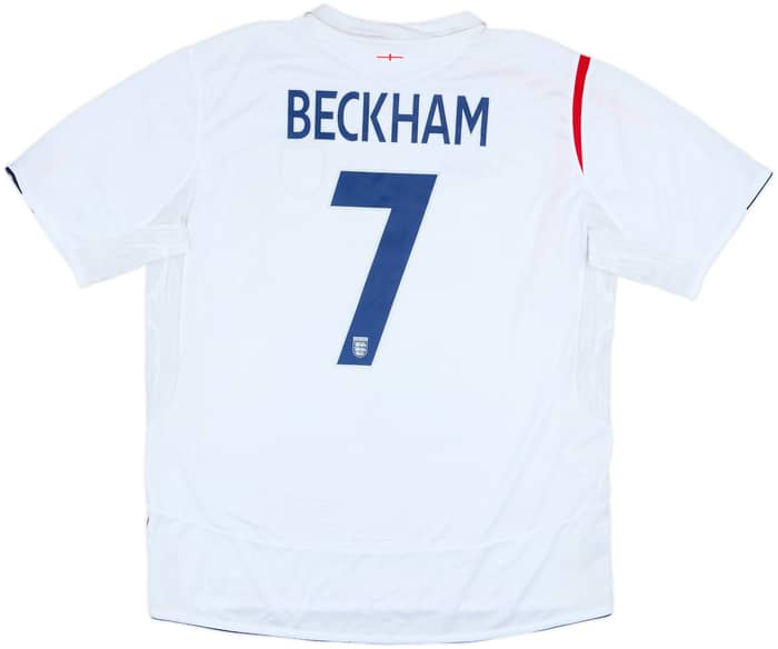 2005-07 England Home Shirt Beckham #7 - 8/10 - (XXL)