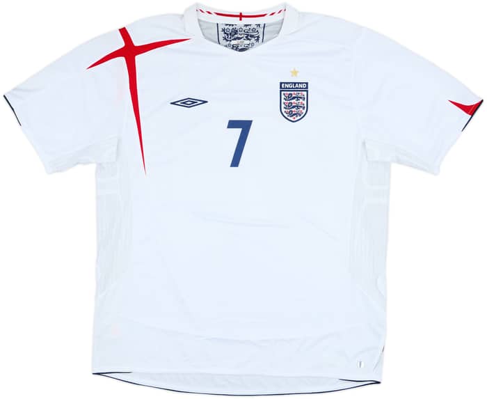 2005-07 England Home Shirt Beckham #7 - 8/10 - (XXL)