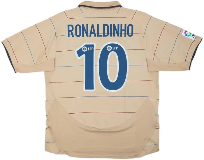 Camiseta de visitante del Barcelona 2003-05 Ronaldinho #10 - 6/10 - (L)