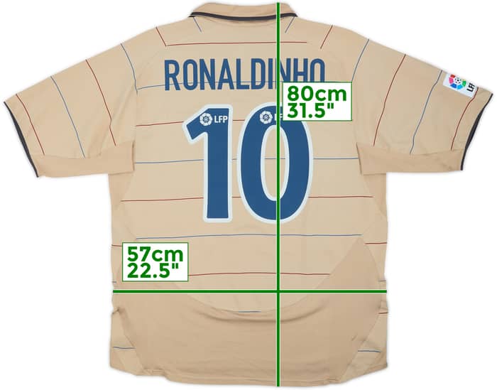 Camiseta de visitante del Barcelona 2003-05 Ronaldinho #10 - 6/10 - (L)
