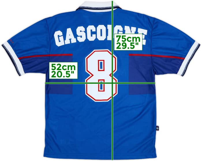 1997-99 Rangers Home Shirt Gascoigne #8 - 9/10 - (S)