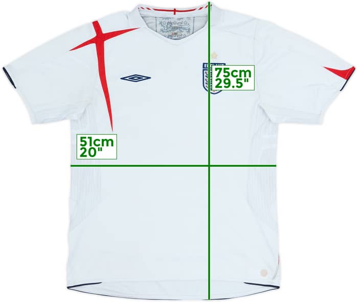 2005-07 England Home Shirt - 5/10 - (L)