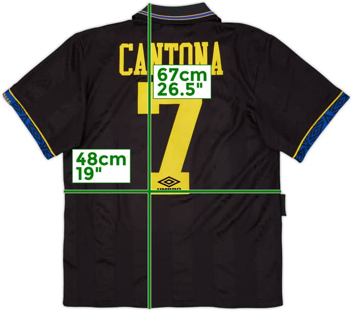 1993-95 Manchester United Away Shirt Cantona #7 - 8/10 - (S)