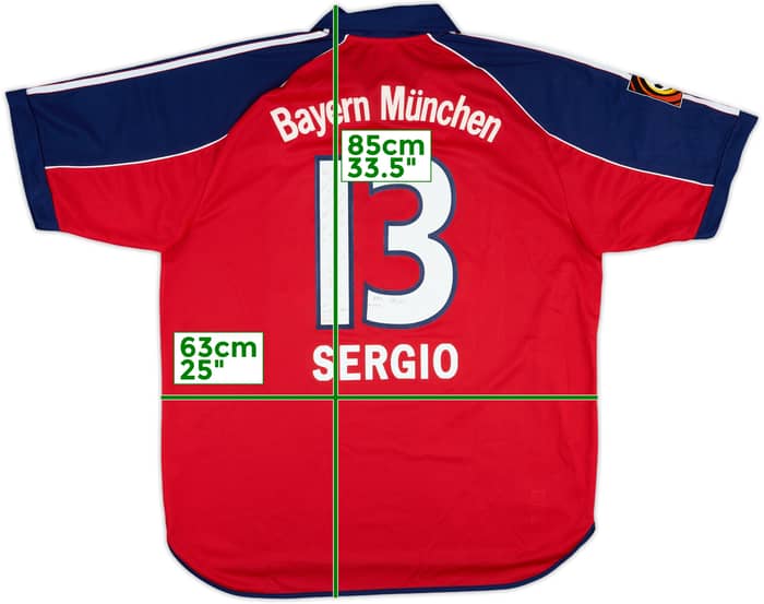 1999-01 Bayern Munich Signed Home Shirt Sergio #13 - 8/10 - (XL)