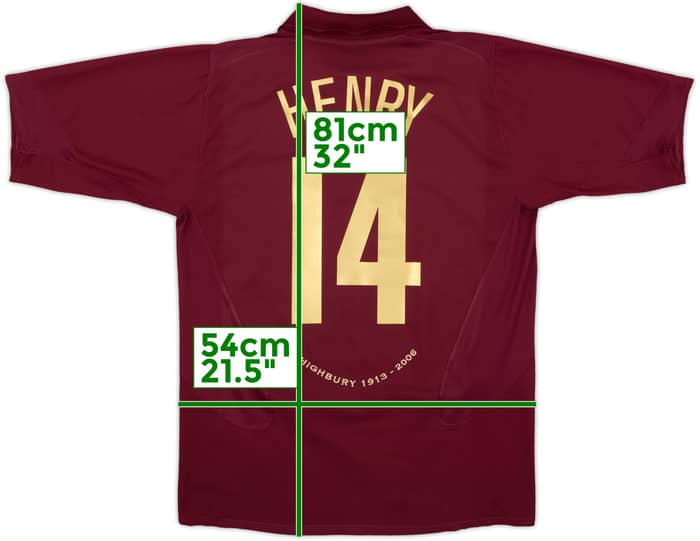 2005-06 Arsenal Home Shirt Henry #14 - 8/10 - (L)