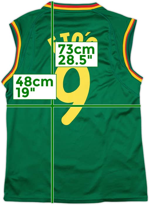2002 Cameroon Home Vest Shirt Eto'o #9 - 8/10 - (S)