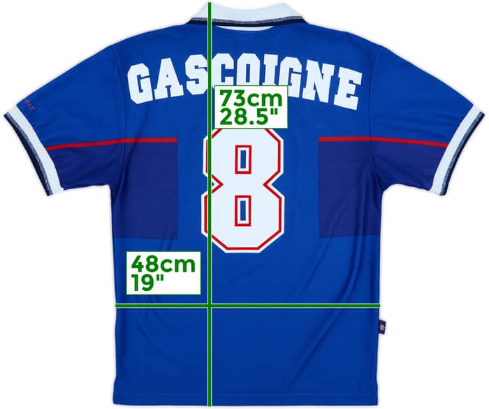 1997-99 Rangers Home Shirt Gascoigne #8 - 8/10 - (S)