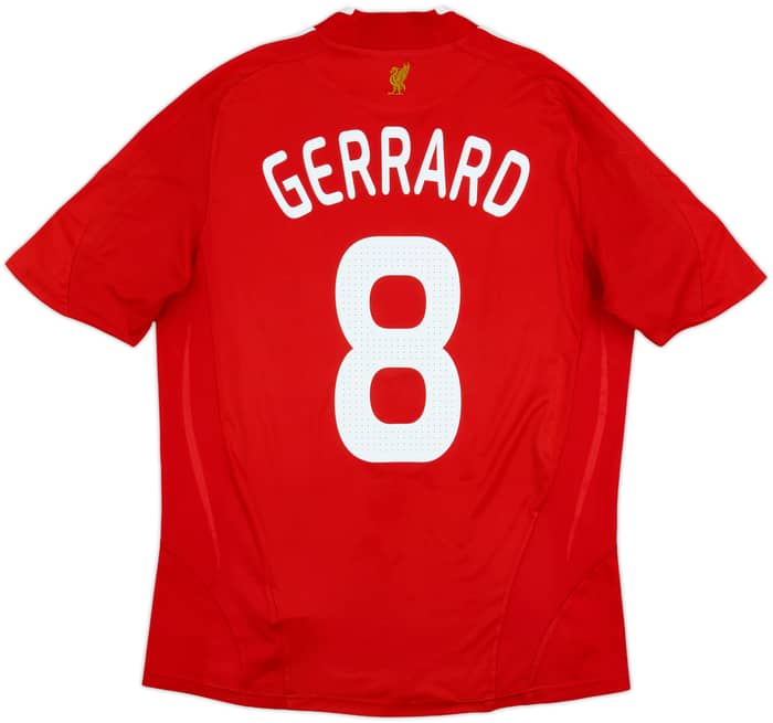 2008-10 Liverpool Home Shirt Gerrard #8 - 7/10 - (M)