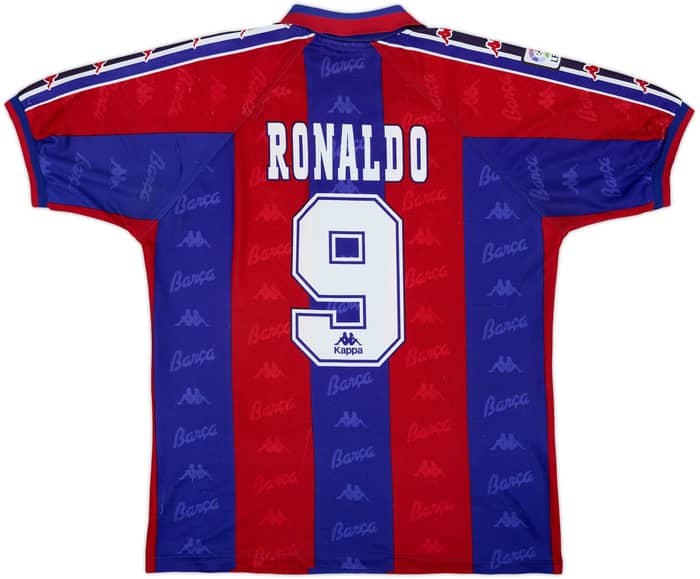 1995-97 Barcelona Home Shirt Ronaldo #9 - 6/10 - (M)
