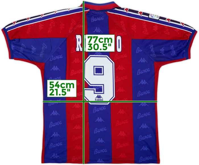 1995-97 Barcelona Home Shirt Ronaldo #9 - 6/10 - (M)