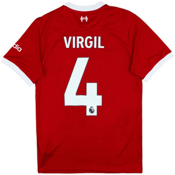 2023-24 Liverpool Home Shirt Virgil #4 - 7/10 - (S)