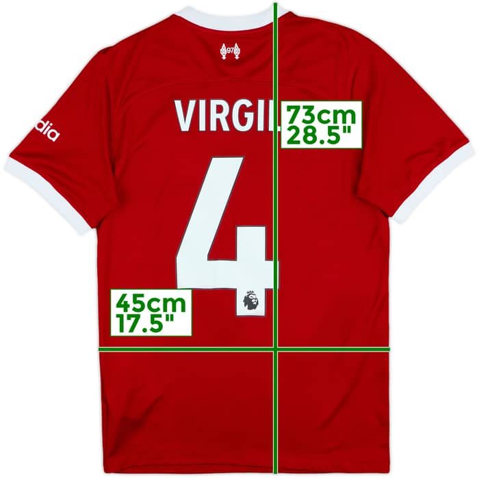 2023-24 Liverpool Home Shirt Virgil #4 - 7/10 - (S)