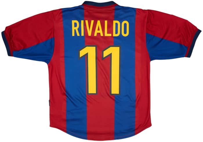 1998-00 Barcelona Home Shirt Rivaldo #11 - 6/10 - (S)