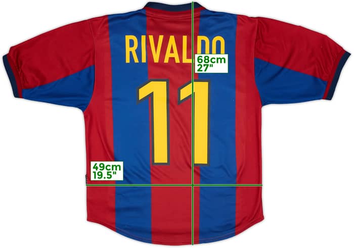 1998-00 Barcelona Home Shirt Rivaldo #11 - 6/10 - (S)