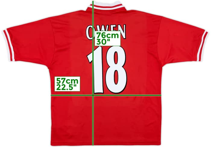 1996-98 Liverpool Home Shirt Owen #18 - 5/10 - (XL)