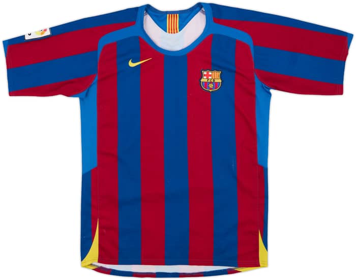 2005-06 Barcelona Home Shirt Ronaldinho #10 - 7/10 - (XL.Boys)