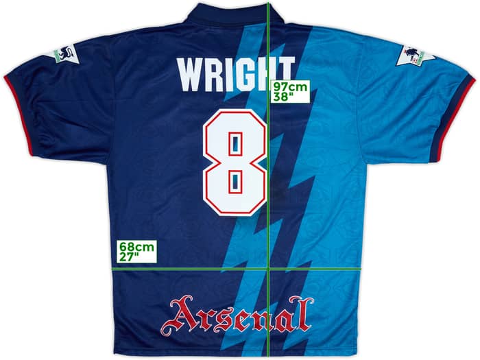 1995-96 Arsenal Away Shirt Wright #8 - 9/10 - (XXL)