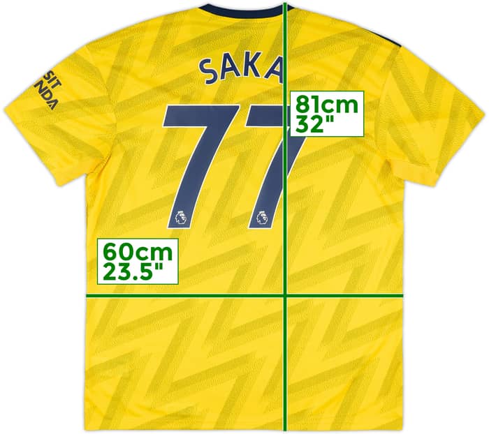 2019-20 Arsenal Away Shirt Saka #77 (XL)
