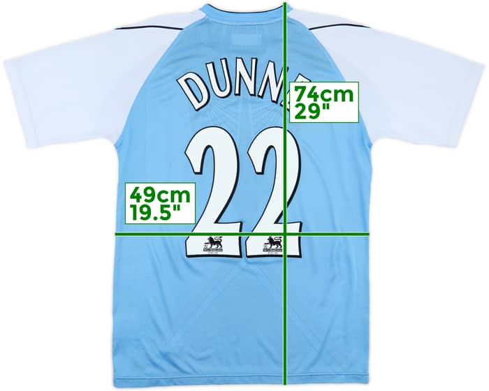 2006-07 Manchester City Home Shirt Dunne #22 - 6/10 - (M)