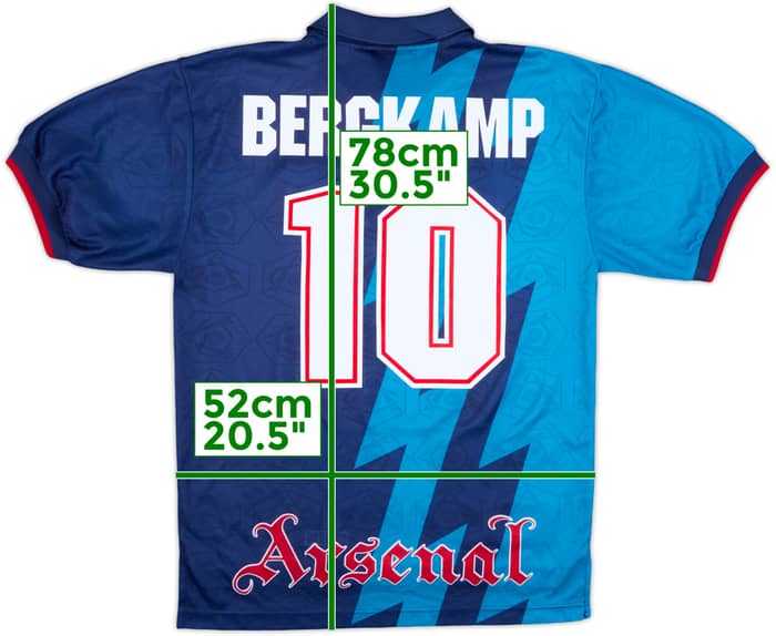 1995-96 Arsenal Away Shirt Bergkamp #10 - 9/10 - (M)