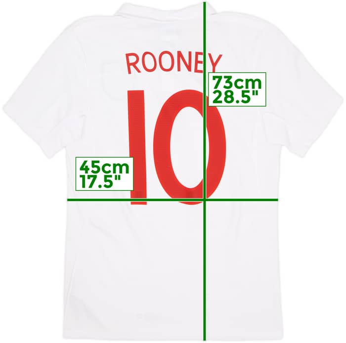 2009-10 England Home Shirt Rooney #10 (M)