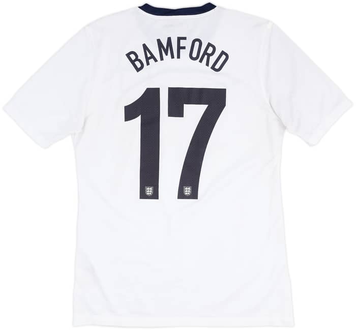 2013 England U-21 Match Issue Home Shirt Bamford #17